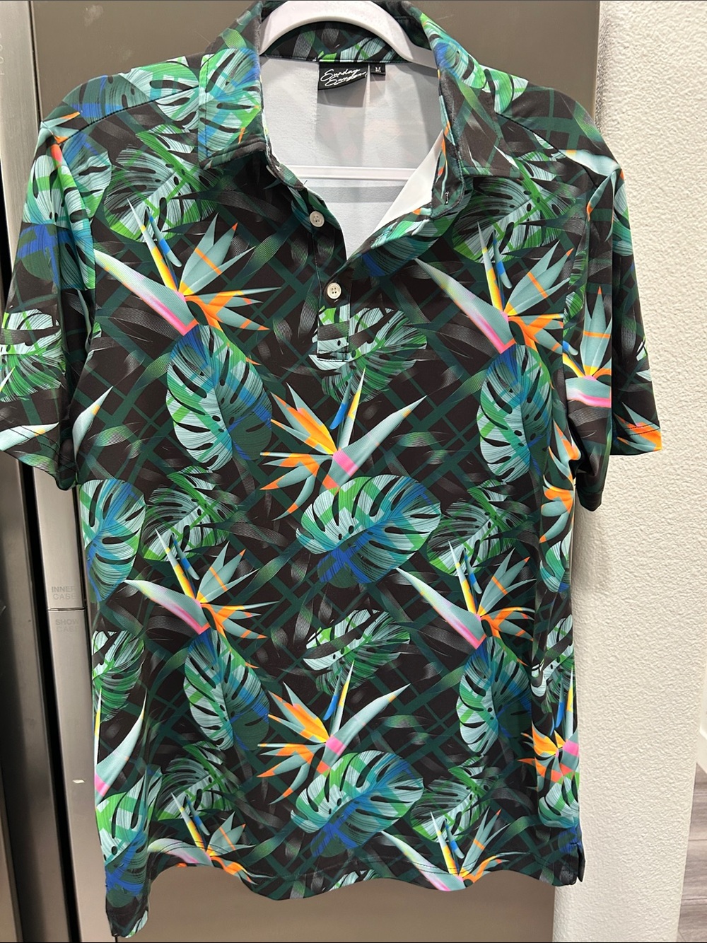 Seaside Leaf Print Polo – Green Multicolor by Geoffrey Beene